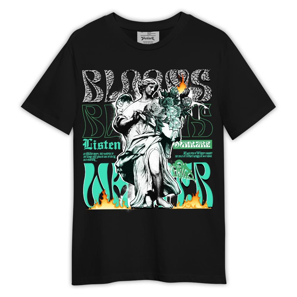 Shirt To Match Black Green Glow 3s - Blooms Whisper Shirt Green Glow 3s Outfit