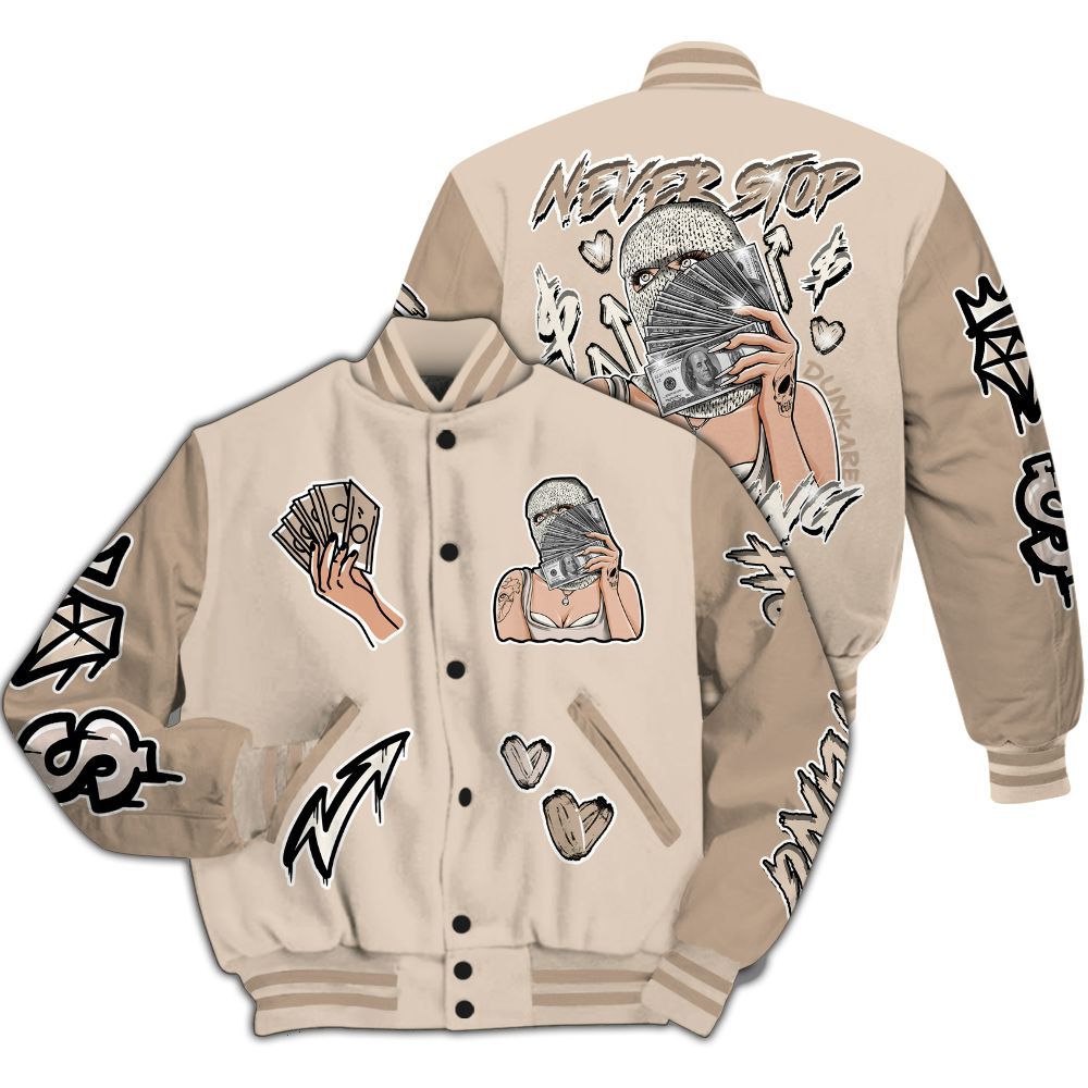 Varsity Jacket To Match Untouchable And Moments Cream - Hustling Unique All Over Print