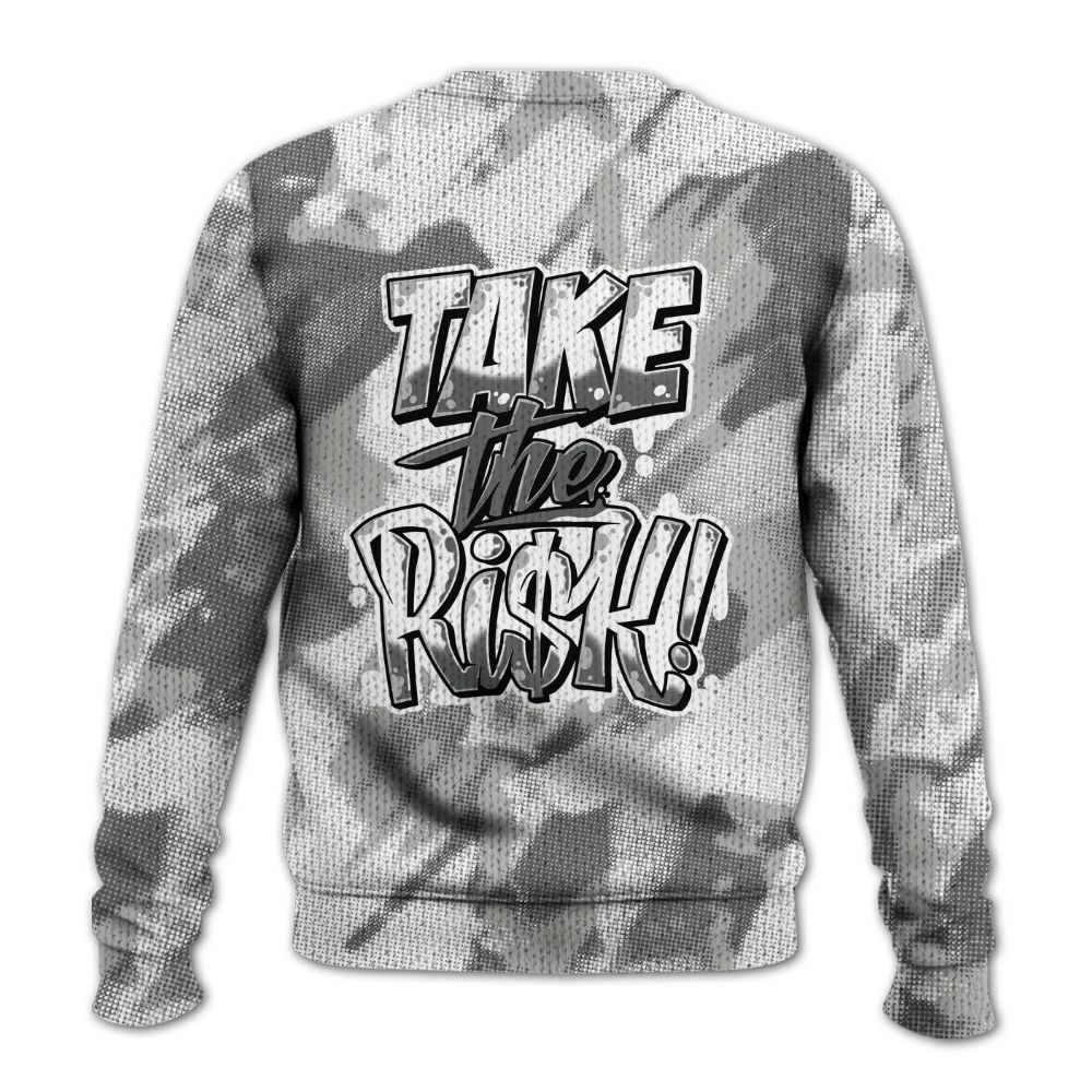 Knitted Sweater To Match Paris Cement Grey 4s - Take Risks Abstract