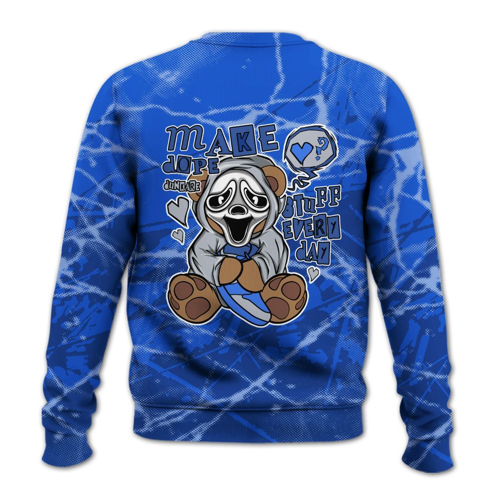 Sweatshirt To Match Air Foamposite One Royal - Make Dopes Bear Profound All Over Print