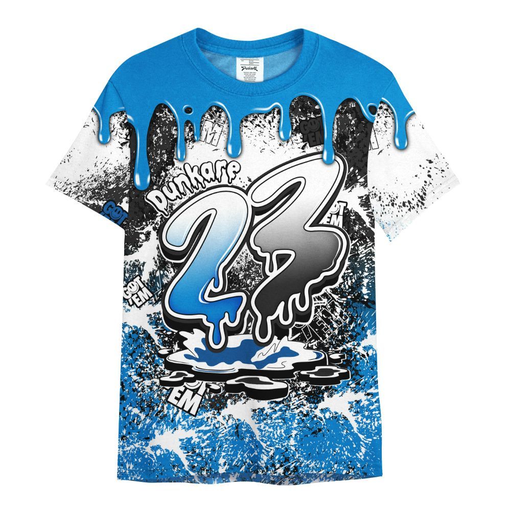 Shirt To Match High OG FragmentxULA White Black 1s - Dripping 23 Drip All Over Print