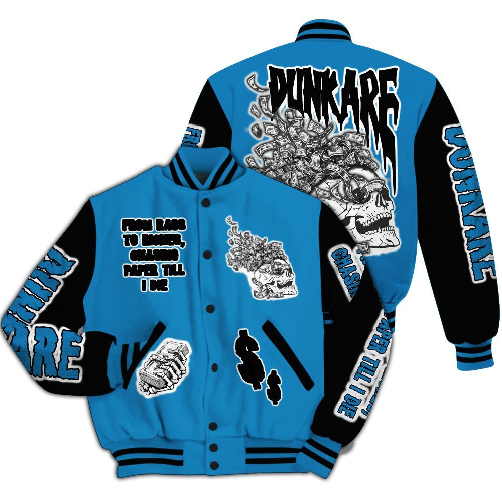 Varsity Jacket To Match Retro University Blue 9s - From Rags To Riches All Over Print