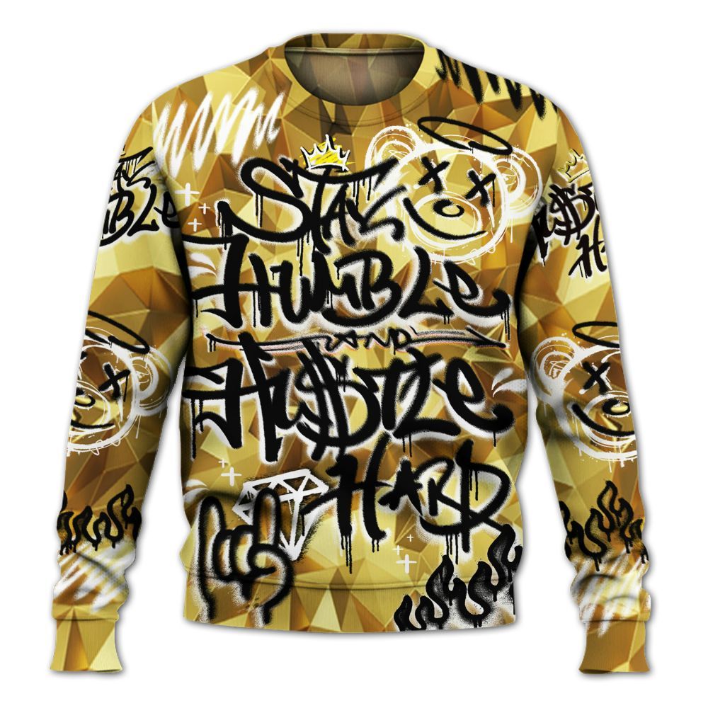 Sweatshirt To Match NET Gold 4s - Humble Drip Streetwear Graffity All Over Print