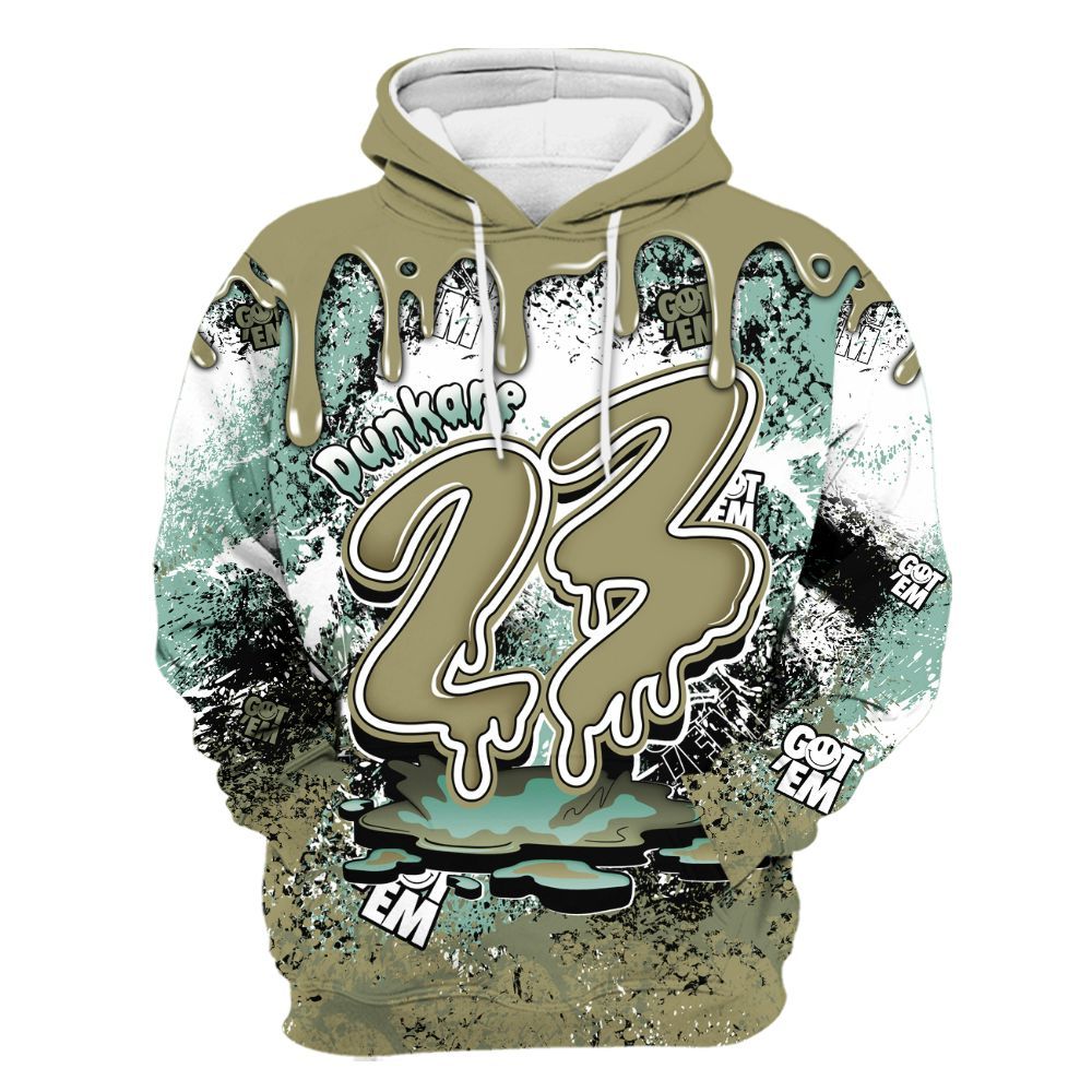 Hoodie To Match Dunk Low Suede Olive Aura - Dripping 23 Drip All Over Print