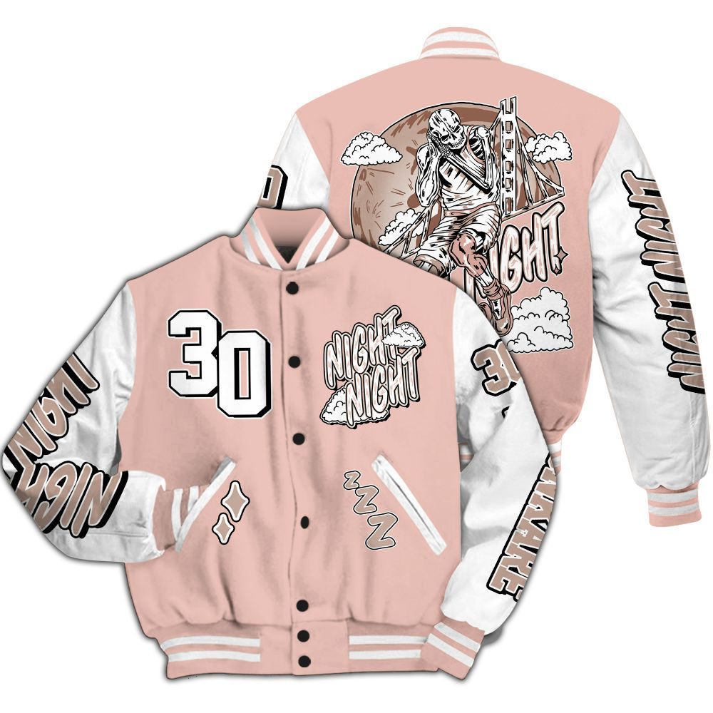 Varsity Jacket To Match Dunk Low Pink Velvet - Seeya Skeleton All Over Print