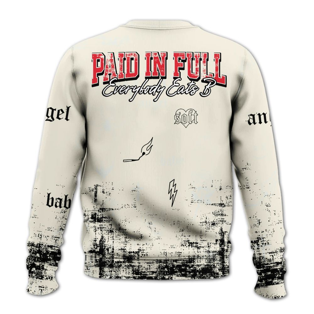 Sweatshirt To Match Low OG Sail 1s - Paid In Full Money All Over Print