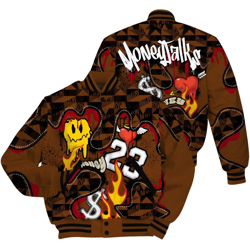 Varsity Jacket To Match Archaeo Brown 5s - 23 Smile Burning Heart All Over Print