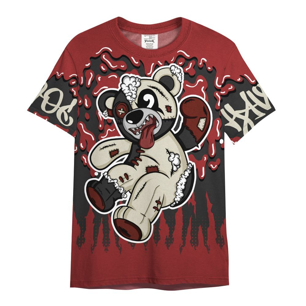 Shirt To Match High 85 Bred 1s - Havok Bear Dripping All Over Print