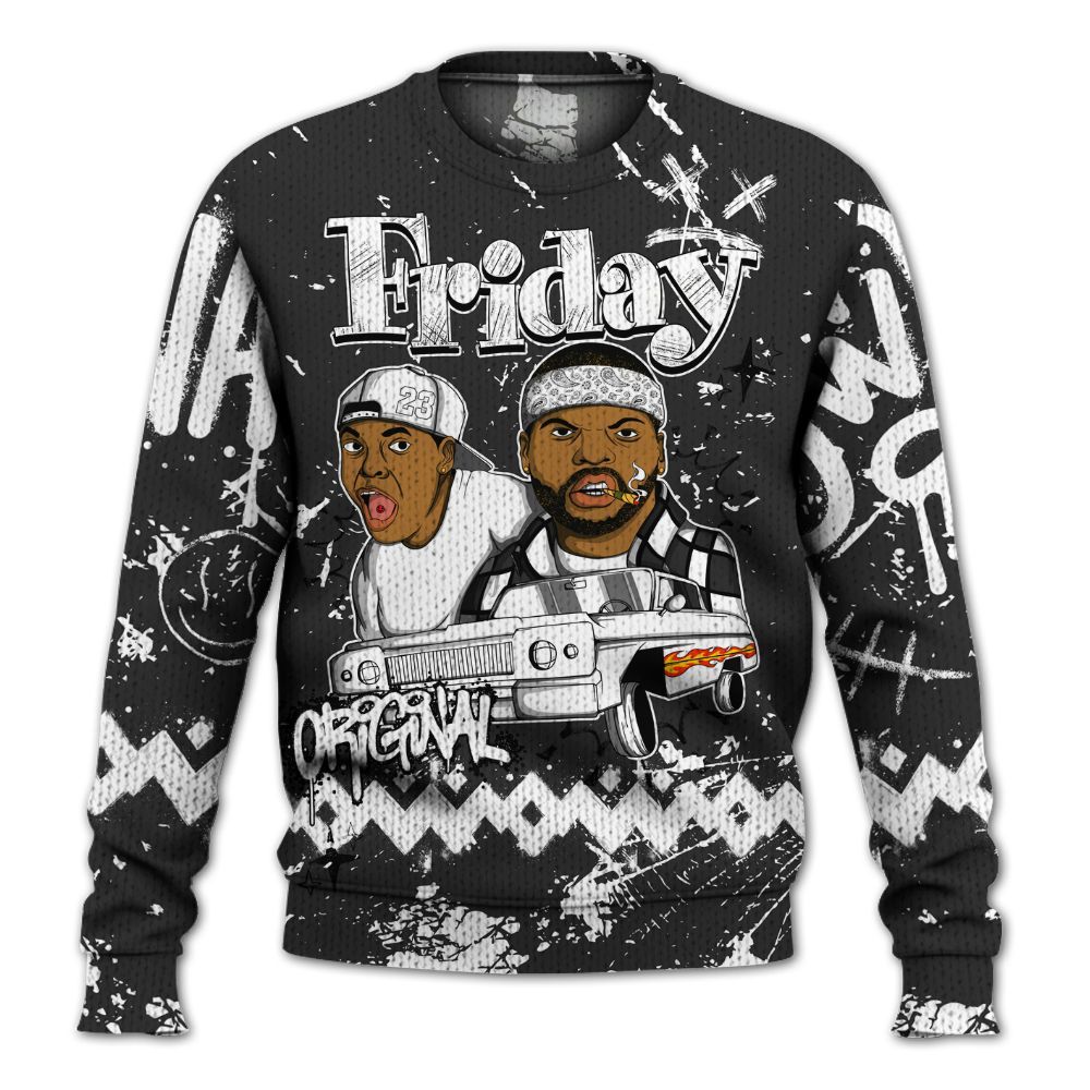 Knitted Sweater To Match White Thunder 4s - Friday Sneaker Crayon