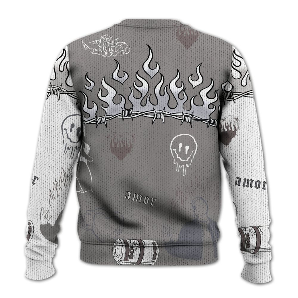 Knitted Sweater To Match Cool Grey 11s - Snake Trust No One