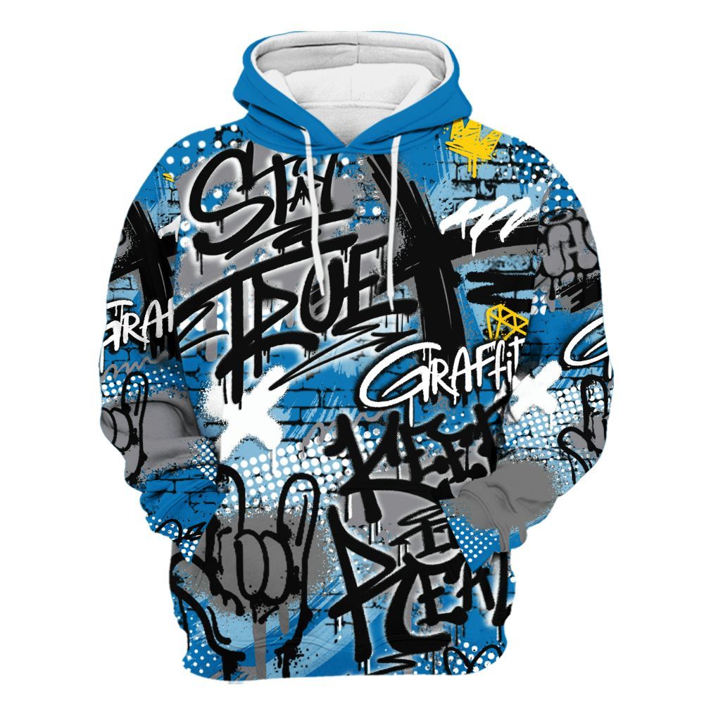 Hoodie To Match Wizards 3s - True It Real Graffiti Streetwear All Over Print