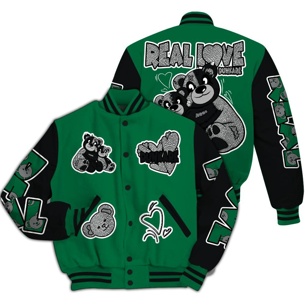Varsity Jacket To Match Pine Green 3s - Sincere Fondness Bear All Over Print
