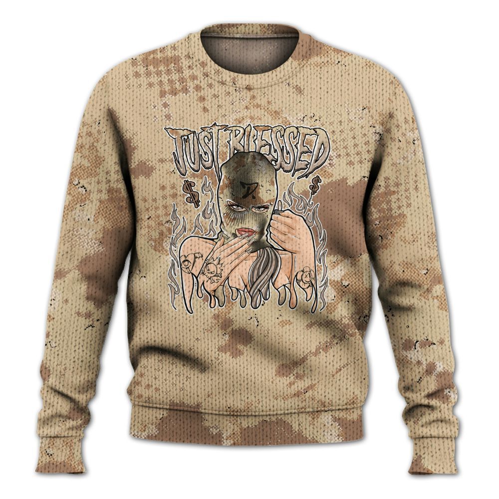Knitted Sweater To Match Desert Camo 3s - Blessed!! Smoke Dot