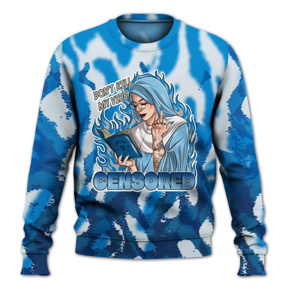 Sweatshirt To Match Industrial Blue 4s - Censoredz Burn All Over Print