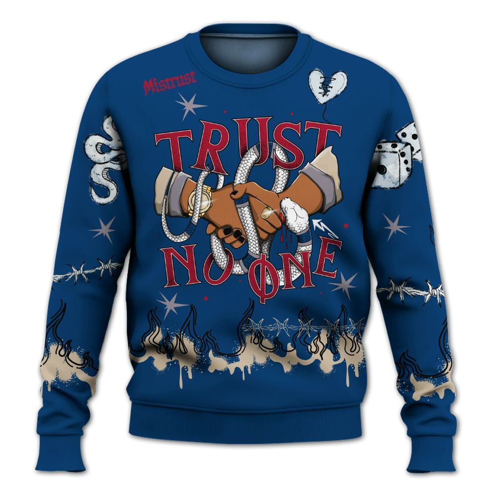 Sweatshirt To Match Rare Air 4s - Trust No One Snake-Bite Doodle Crayon All Over Print