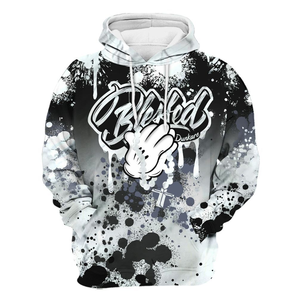Hoodie To Match Air Foamposite Jin Kazama - God Blessed Ink Drip All Over Print
