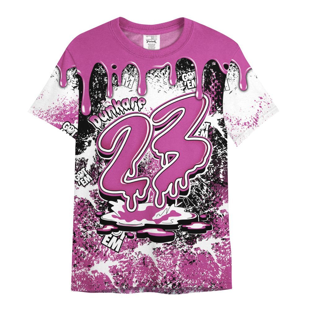 Shirt To Match Dunk Low Active Fuchsia - Dripping 23 Drip All Over Print