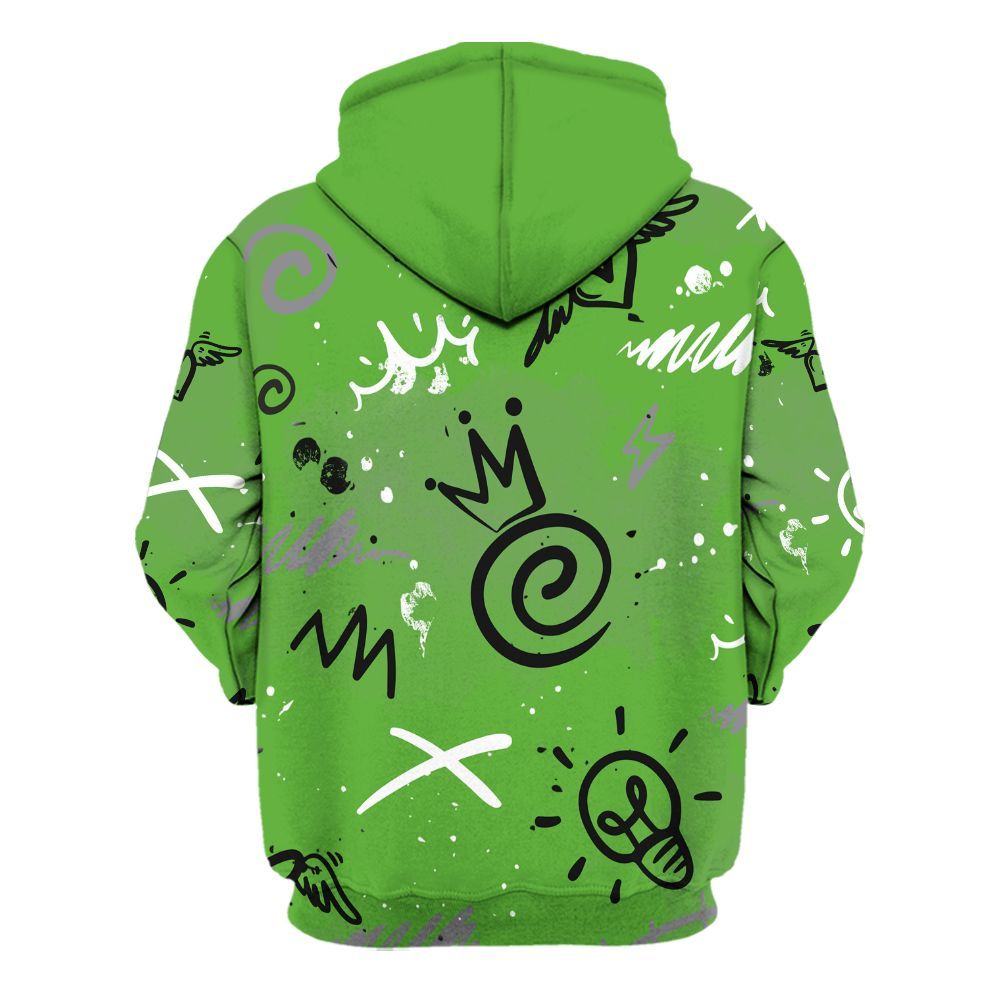 Hoodie To Match Retro Green Bean 5s - Drip Been Di2ferent All Over Print