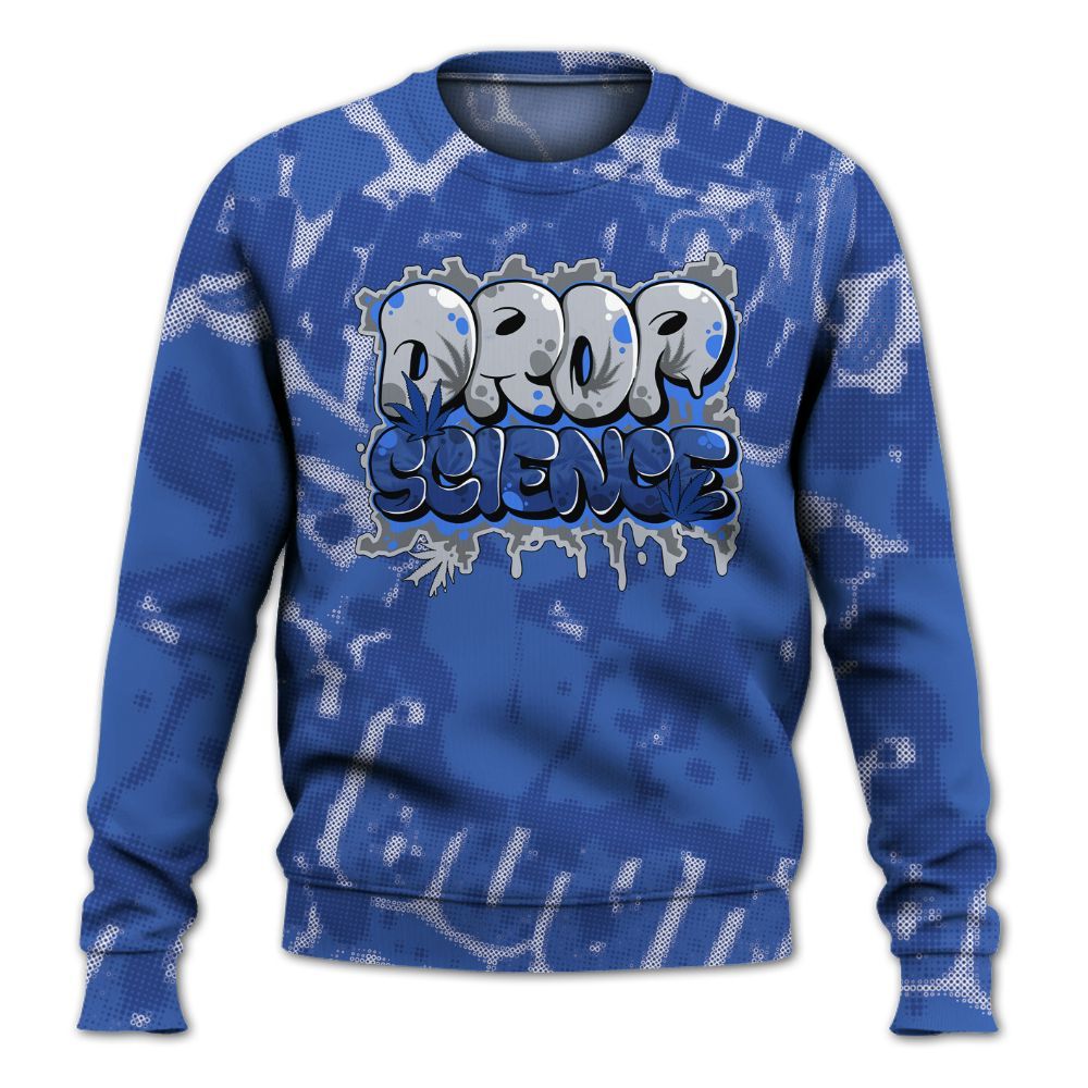 Sweatshirt To Match Air Foamposite One Royal - Drop Science Street All Over Print