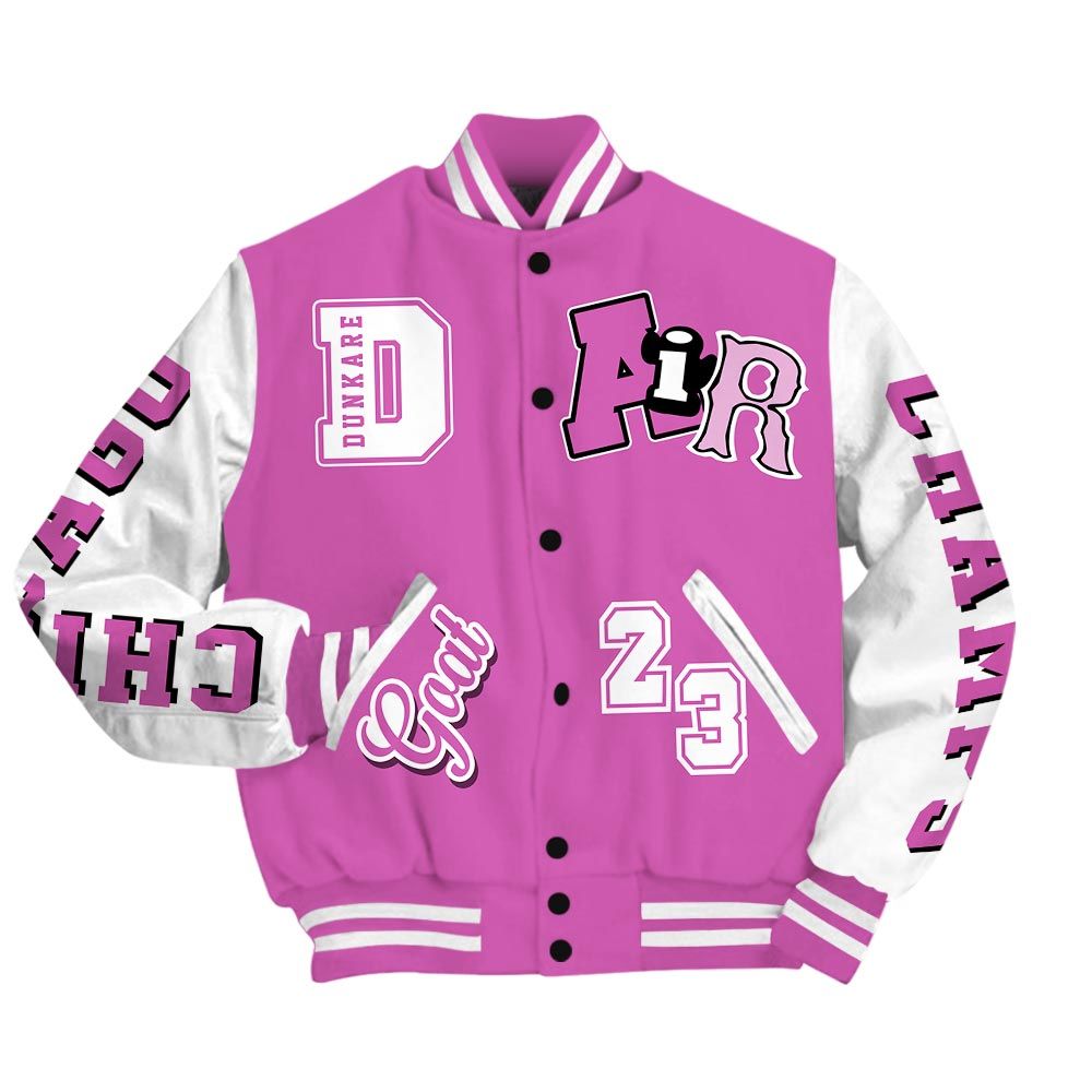 Varsity Jacket To Match Hyper Violet 4s Shirt - AIR Number 23 GOAT Baseball Varsity Jacket Unisex Outfit