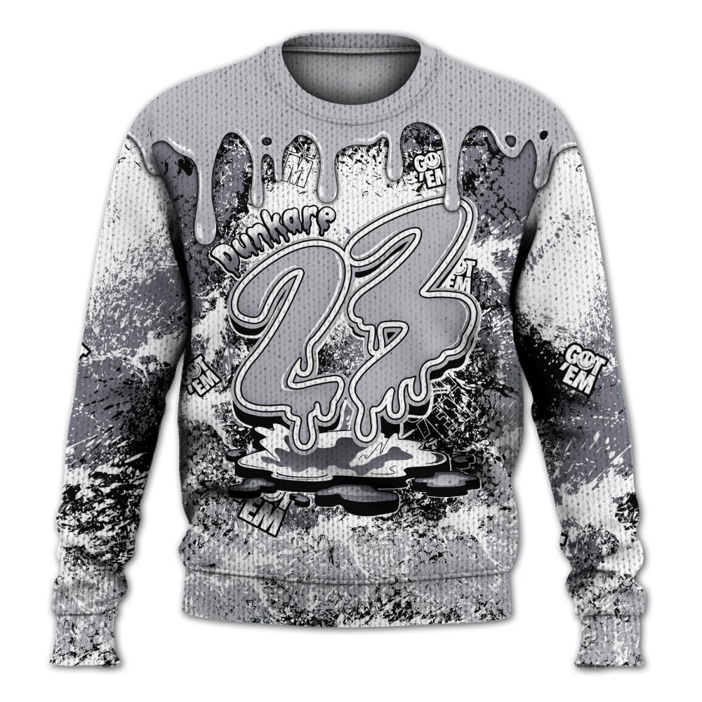 Knitted Sweater To Match Low Cement Grey 11s - Dripping 23 Drip