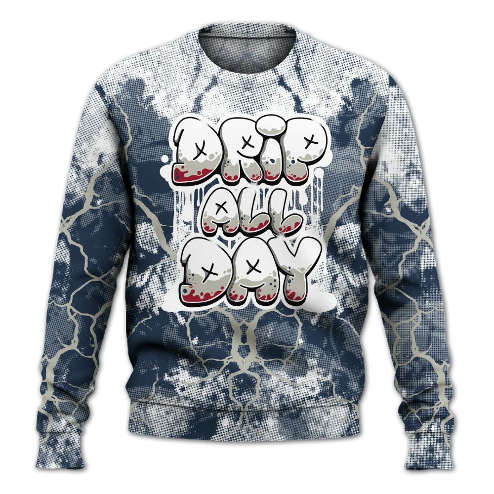 Sweatshirt To Match White Midnight Navy 6s - DRIPPIN Days Graphic Halloween All Over Print