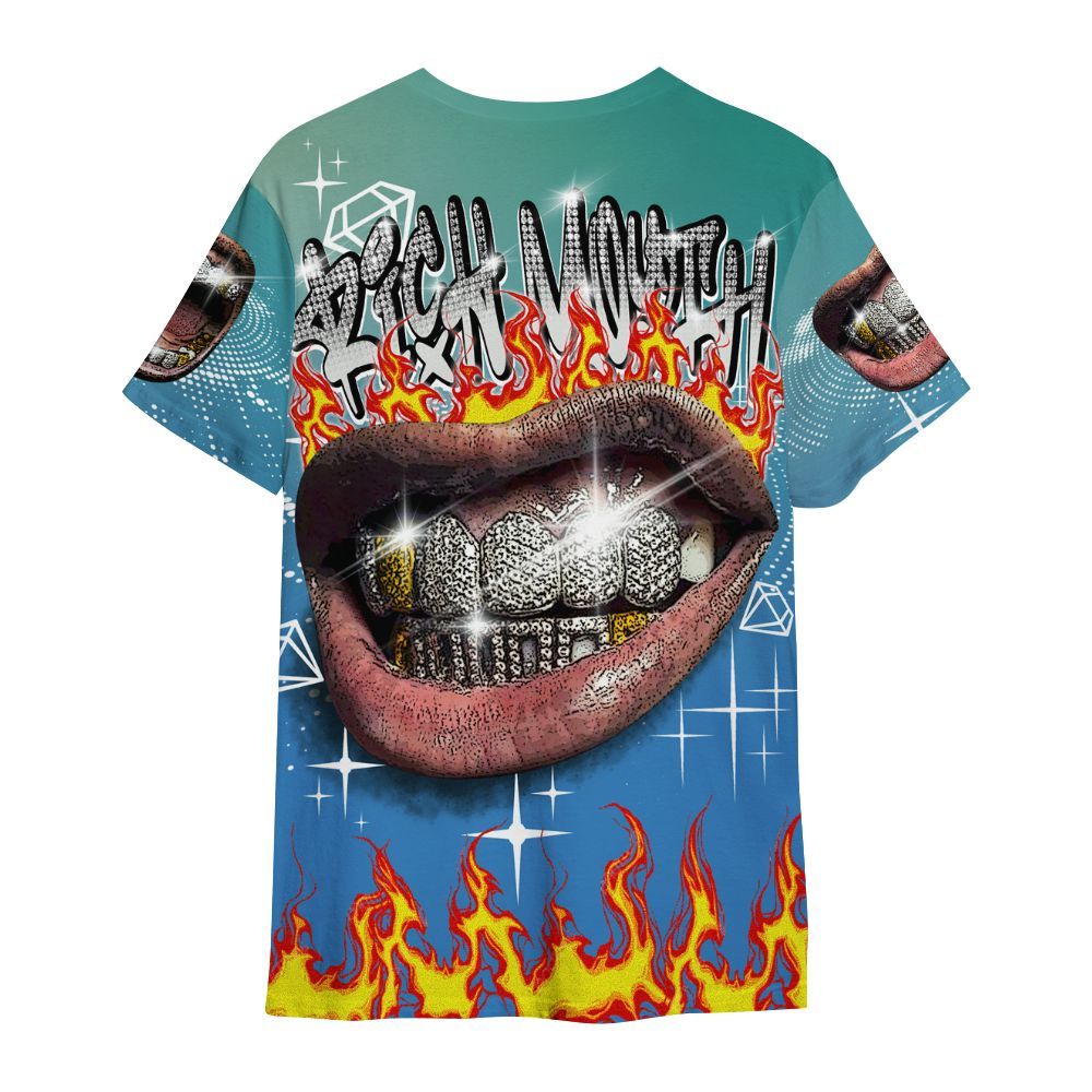 Shirt To Match Low Carolina 17s - Rich Mouth Fire Rap Retro 90s All Over Print