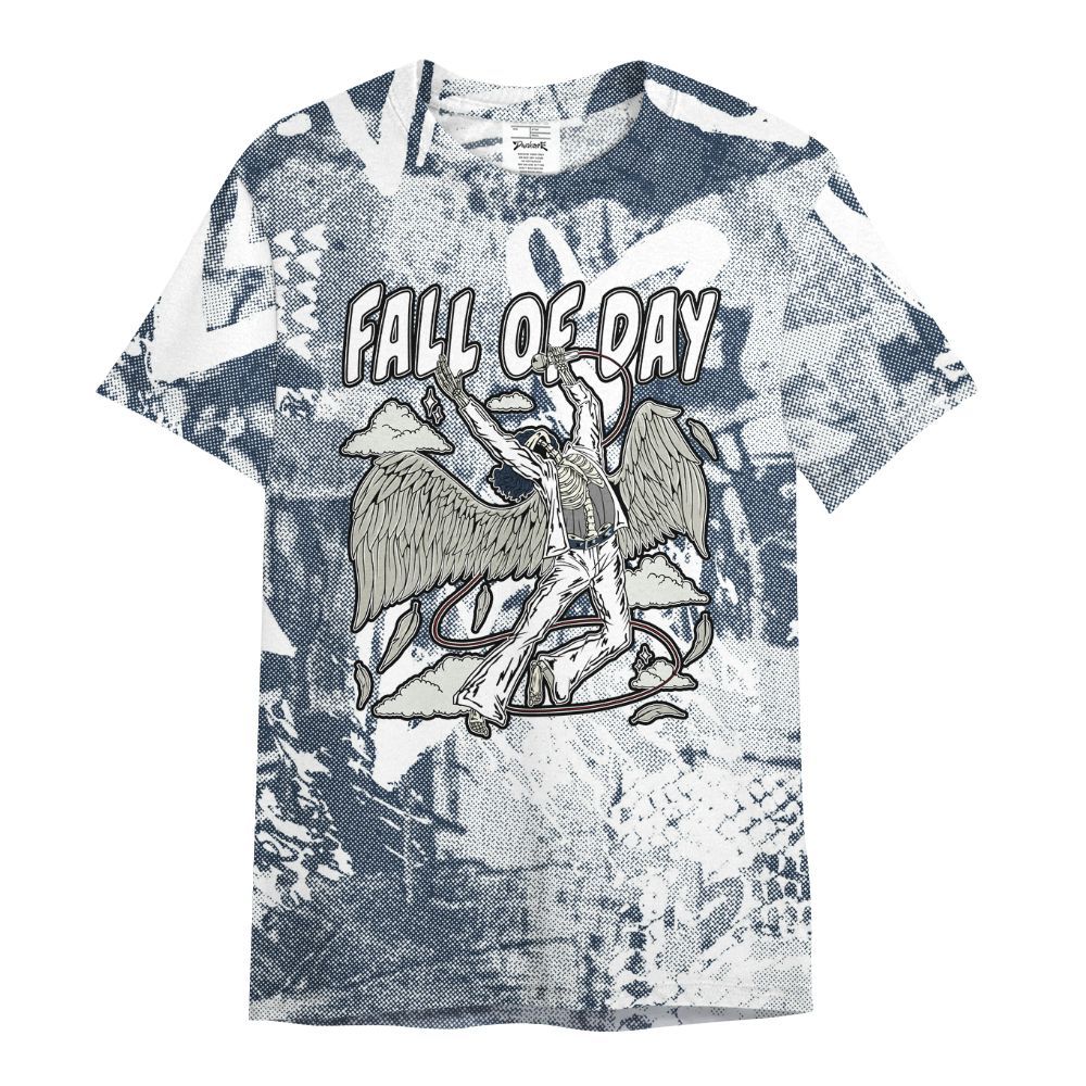 Shirt To Match White Midnight Navy 6s - Fall Of Days Skeleton Heart All Over Print