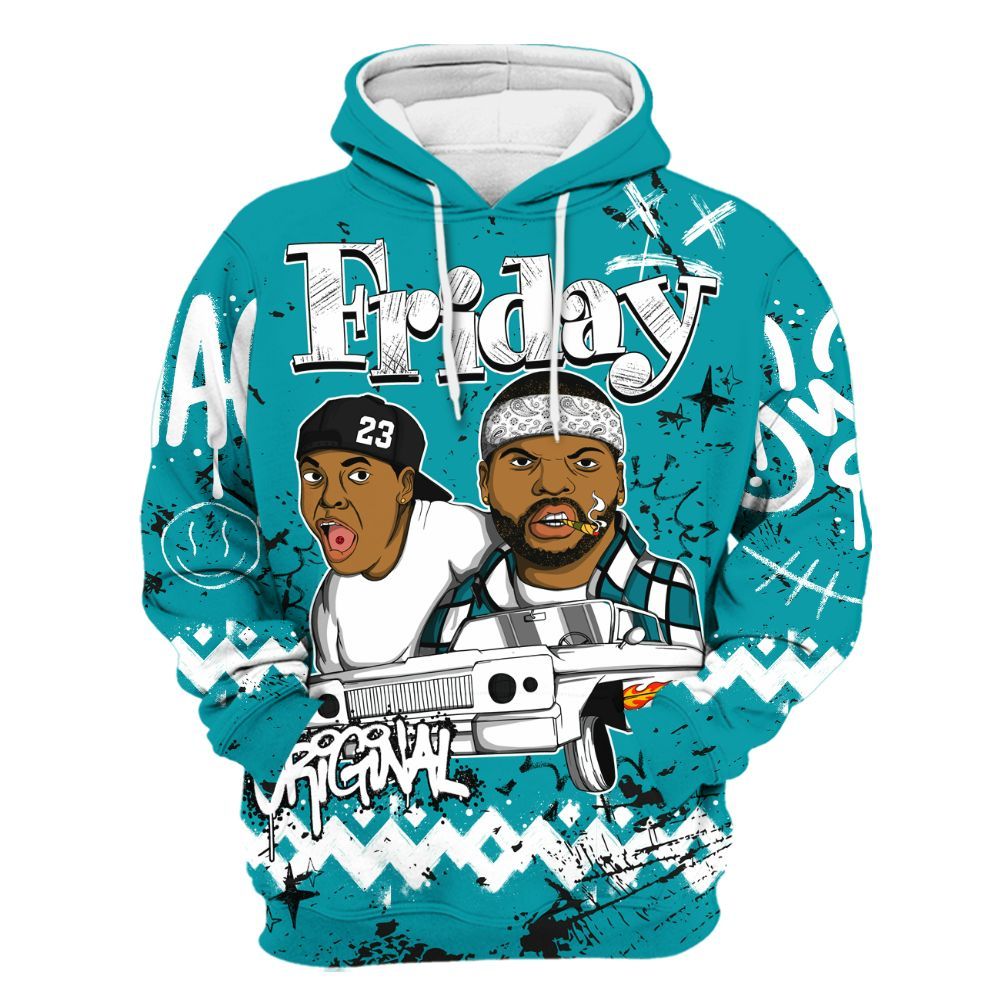 Hoodie To Match Air Griffey Max Aquamarine 1s - Friday Sneaker Crayon All Over Print