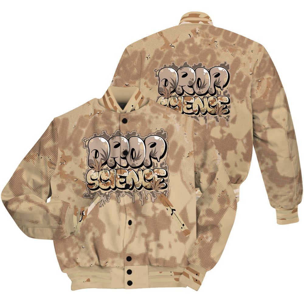 Varsity Jacket To Match Desert Camo 3s Shirt - Drop Science Street All Over Print
