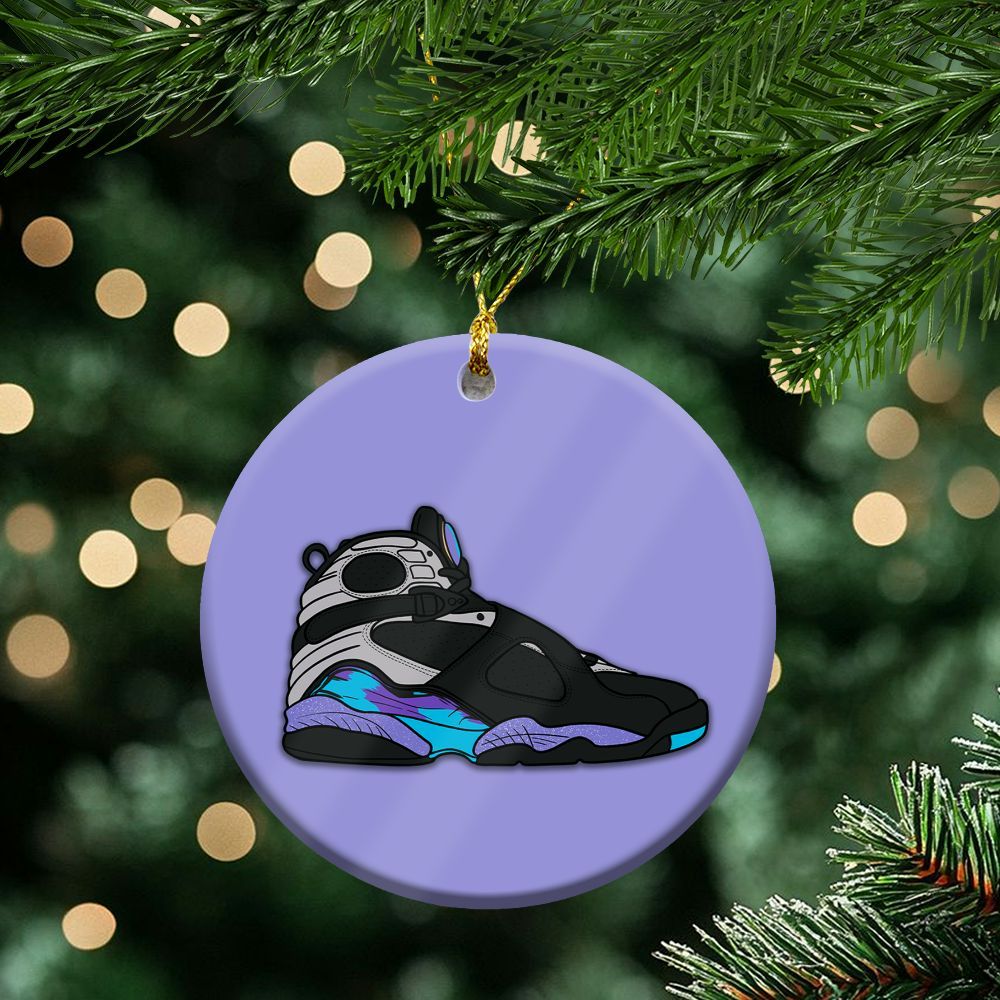 Retro Aqua 8s Ceramic Ornaments
