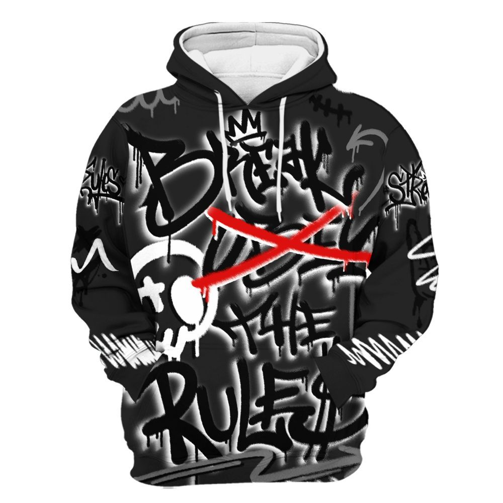 Hoodie To Match Black Cat NET 4s - Break Rules Streetwear All Over Print