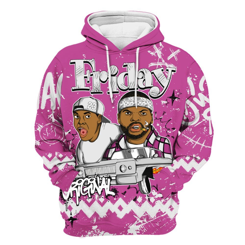 Hoodie To Match Dunk Low Active Fuchsia - Friday Sneaker Crayon All Over Print