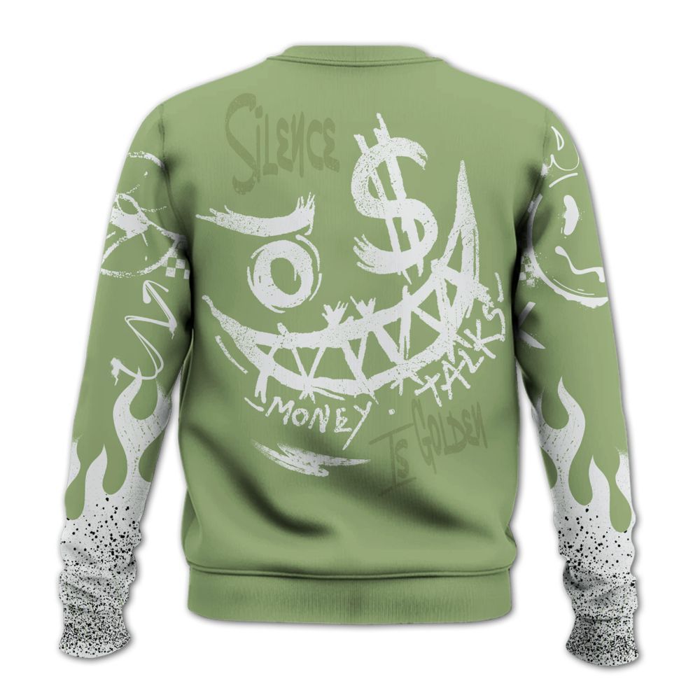 Sweatshirt To Match Oil Green 4s - Mouth Burning Street Style All Over Print
