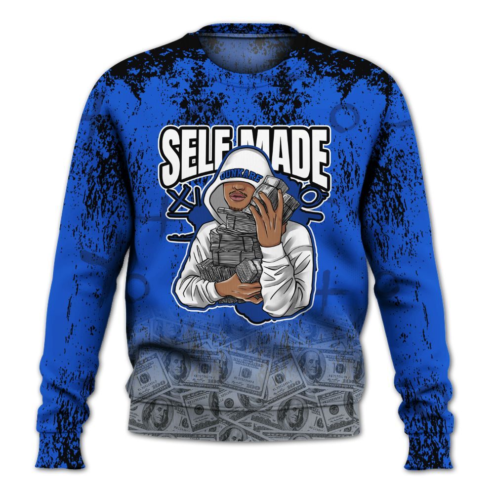 Sweatshirt To Match Air Foamposite One Royal - Selfmade Unique Grunge All Over Print