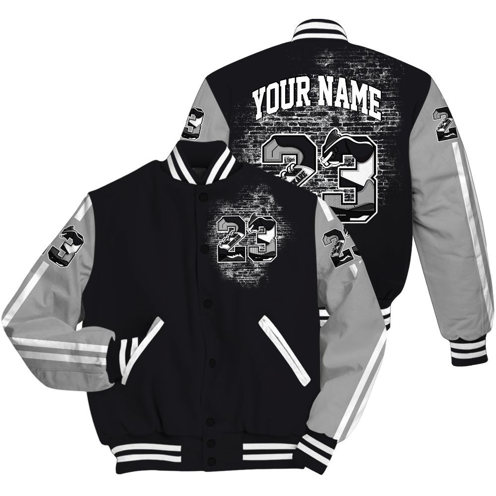Varsity Jacket To Match White Thunder 4s - Custom Name Number 23 5s All Over Print
