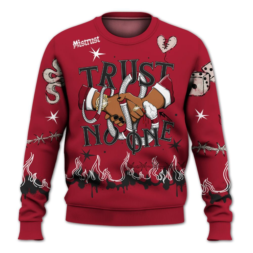 Sweatshirt To Match High OG Black Toe Reimagined 1s - Trust No One Snake-Bite Doodle Crayon All Over Print