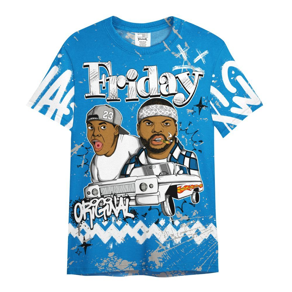 Shirt To Match Industrial Blue 4s - Friday Sneaker Crayon All Over Print
