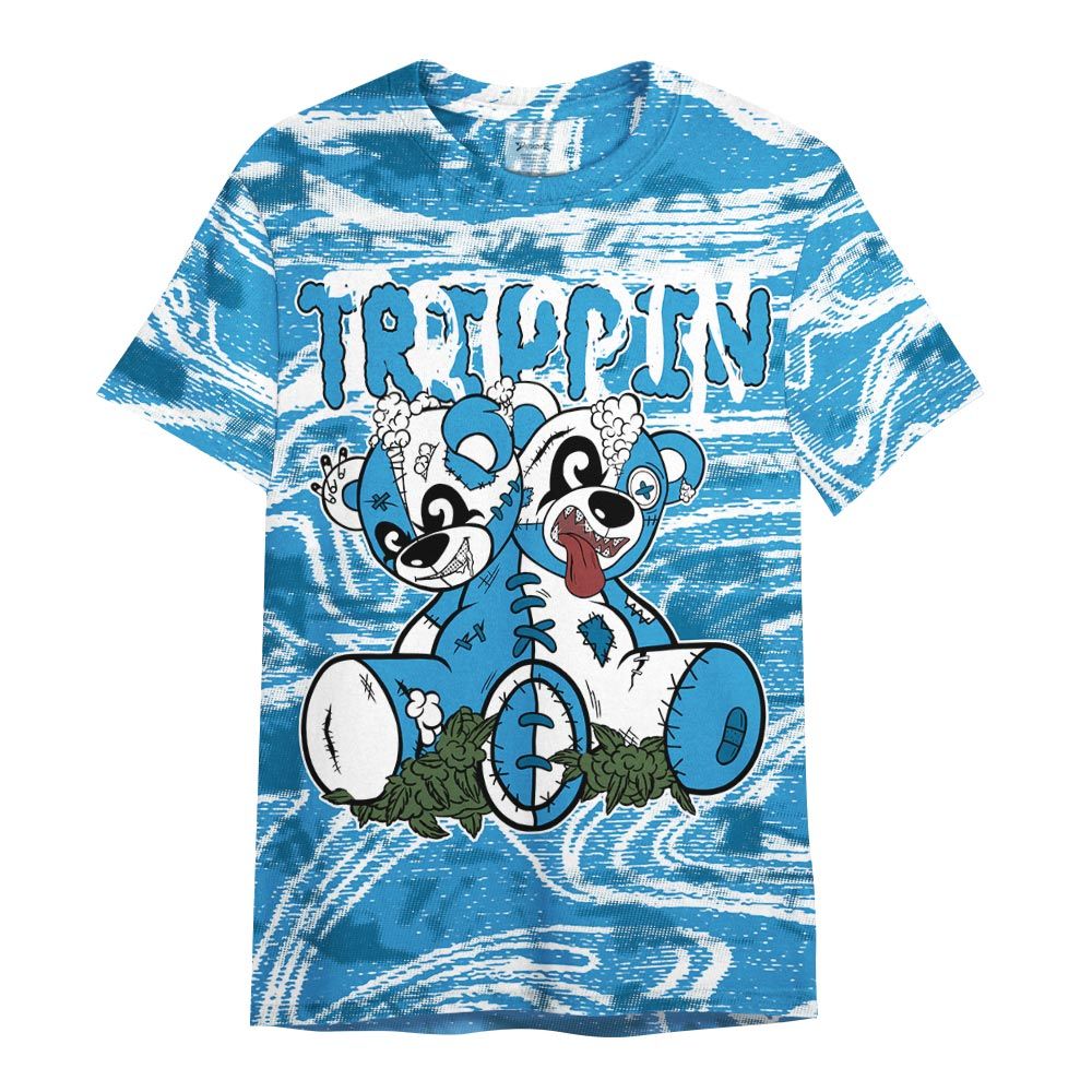 Shirt To Match Powder Blue 9s - Trippin Bear Blurry Graphic Shirt Unisex