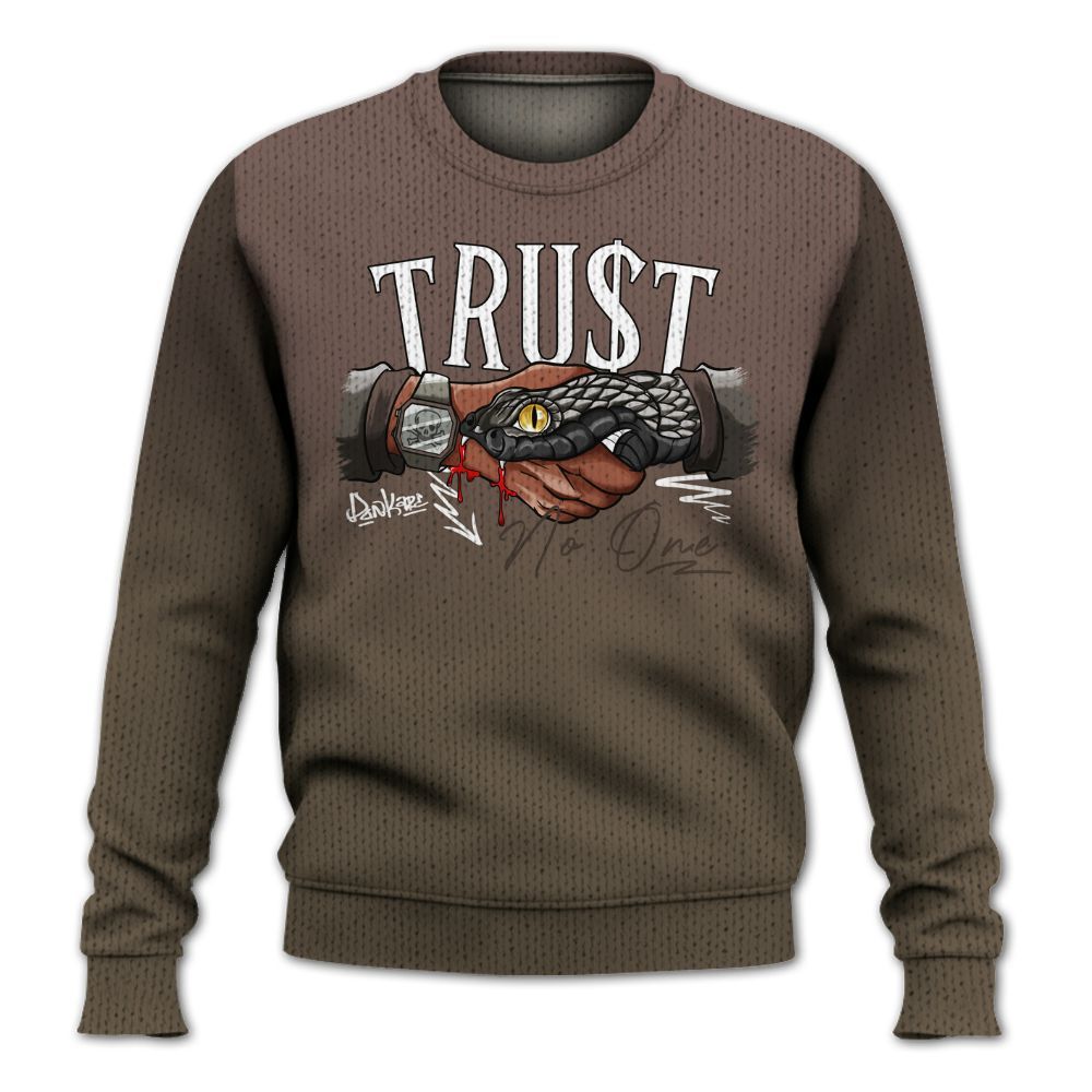 Sweater To Match AMM Dark Mocha 4s - Snake Trust No One Drip Graphic
