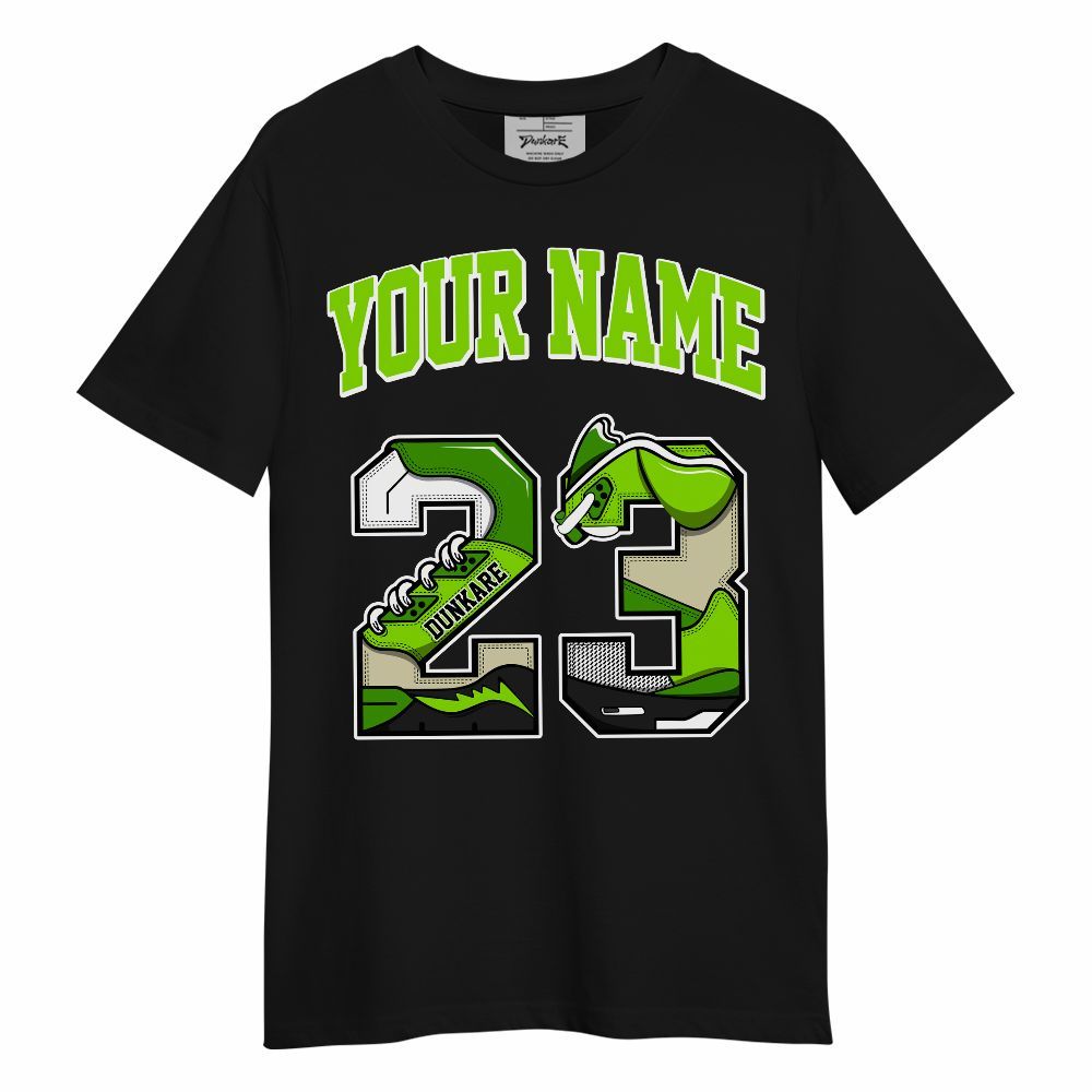 Shirt To Match Electric Green 6s - Custom Name Number 23 5s Unisex Shirt