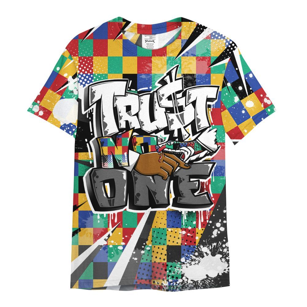 Shirt To Match Air Rainbow Weave - Poly Trust No One Dripping All Over Print