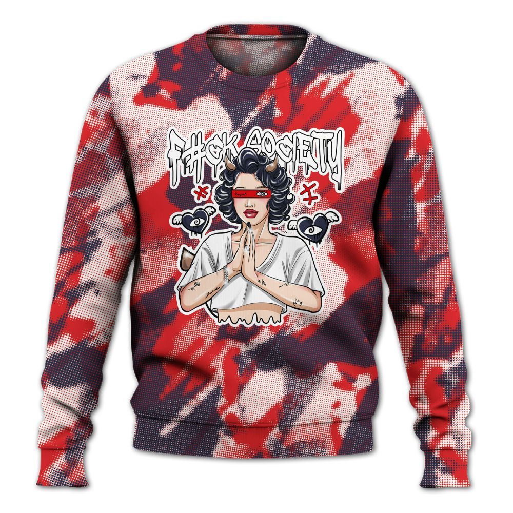 Sweatshirt To Match Low OG Howard Bison 1s - F#ck Xociety Halftone All Over Print