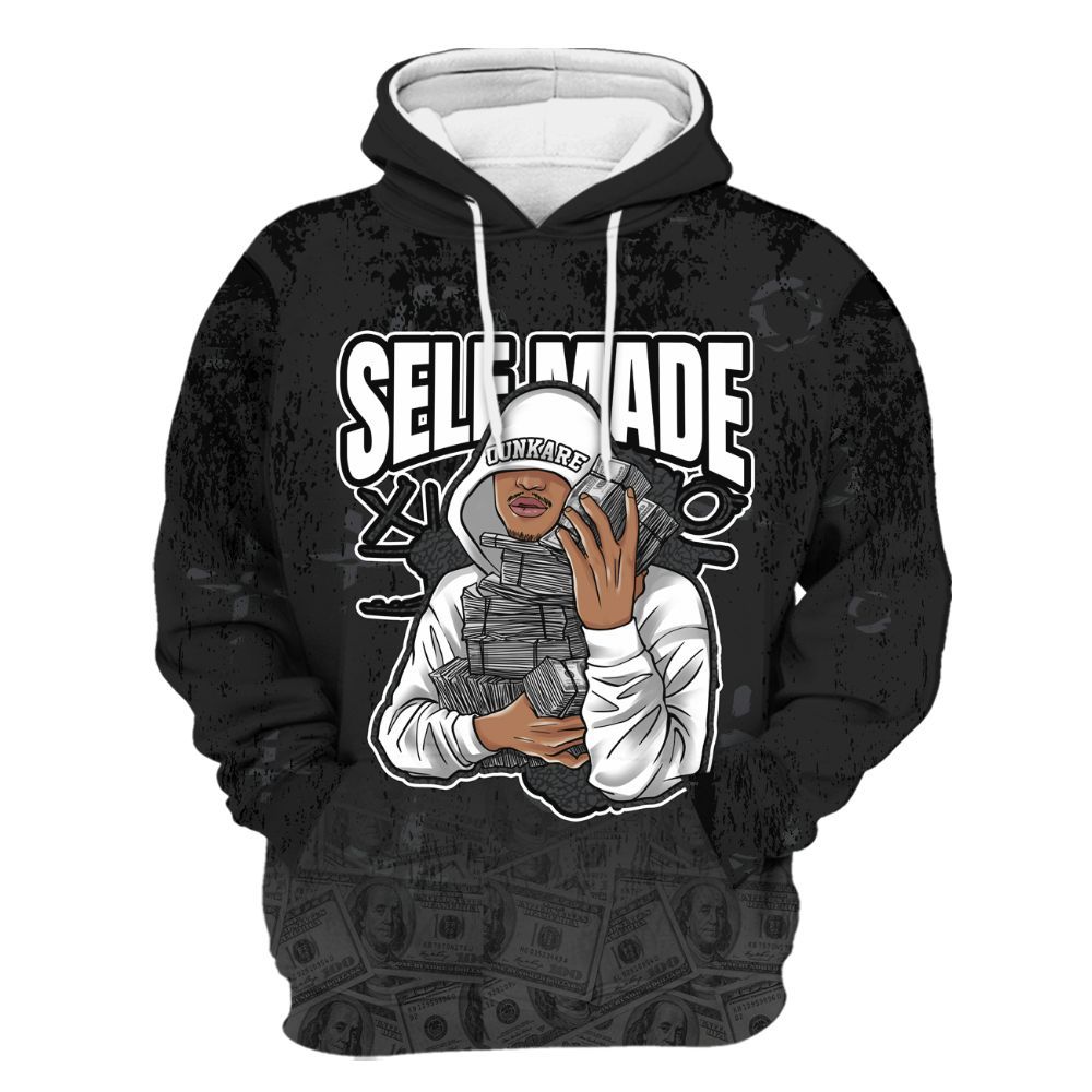 Hoodie To Match Black Cat 3s - Selfmade Unique Drip All Over Print