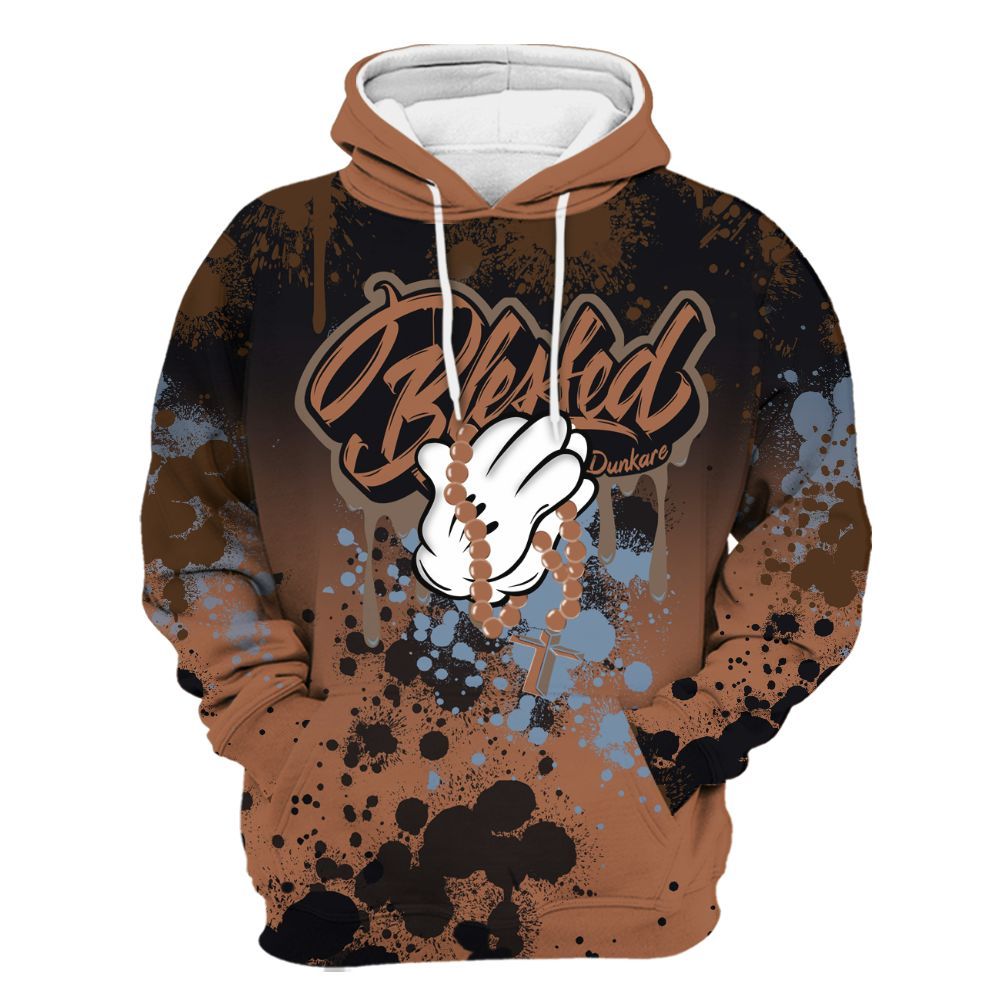 Hoodie To Match Air Foamposite Metallic Copper - God Blessed Ink Drip All Over Print