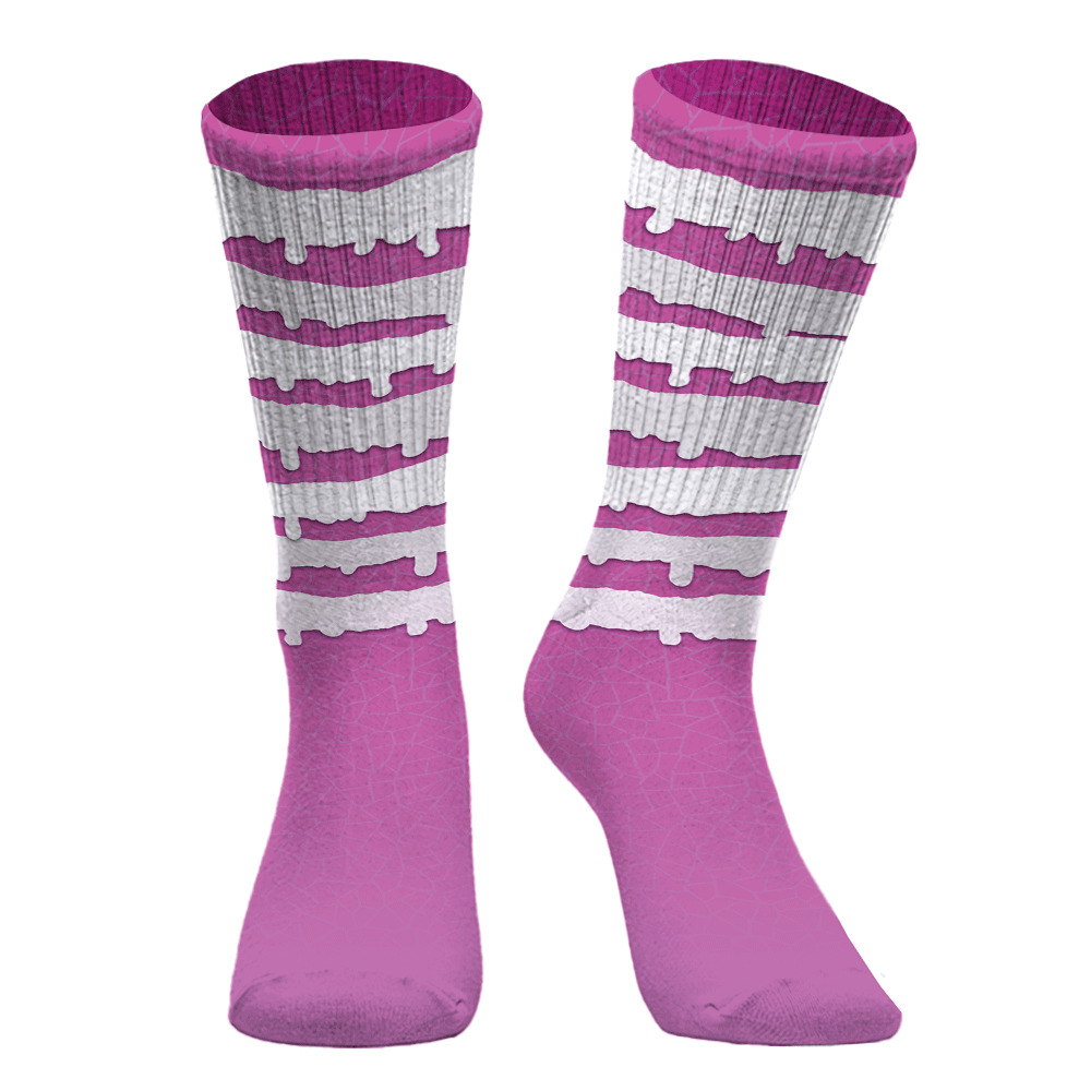 Sock To Match Hyper Violet 4s - Dripping Stripe Graphic Unisex