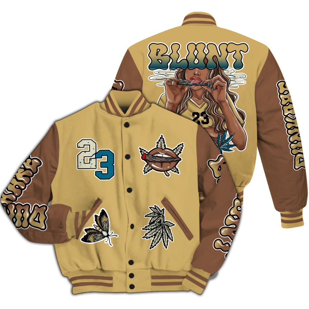 Varsity Jacket To Match Retro Cacao Wow 4s - Bluntz Unique All Over Print