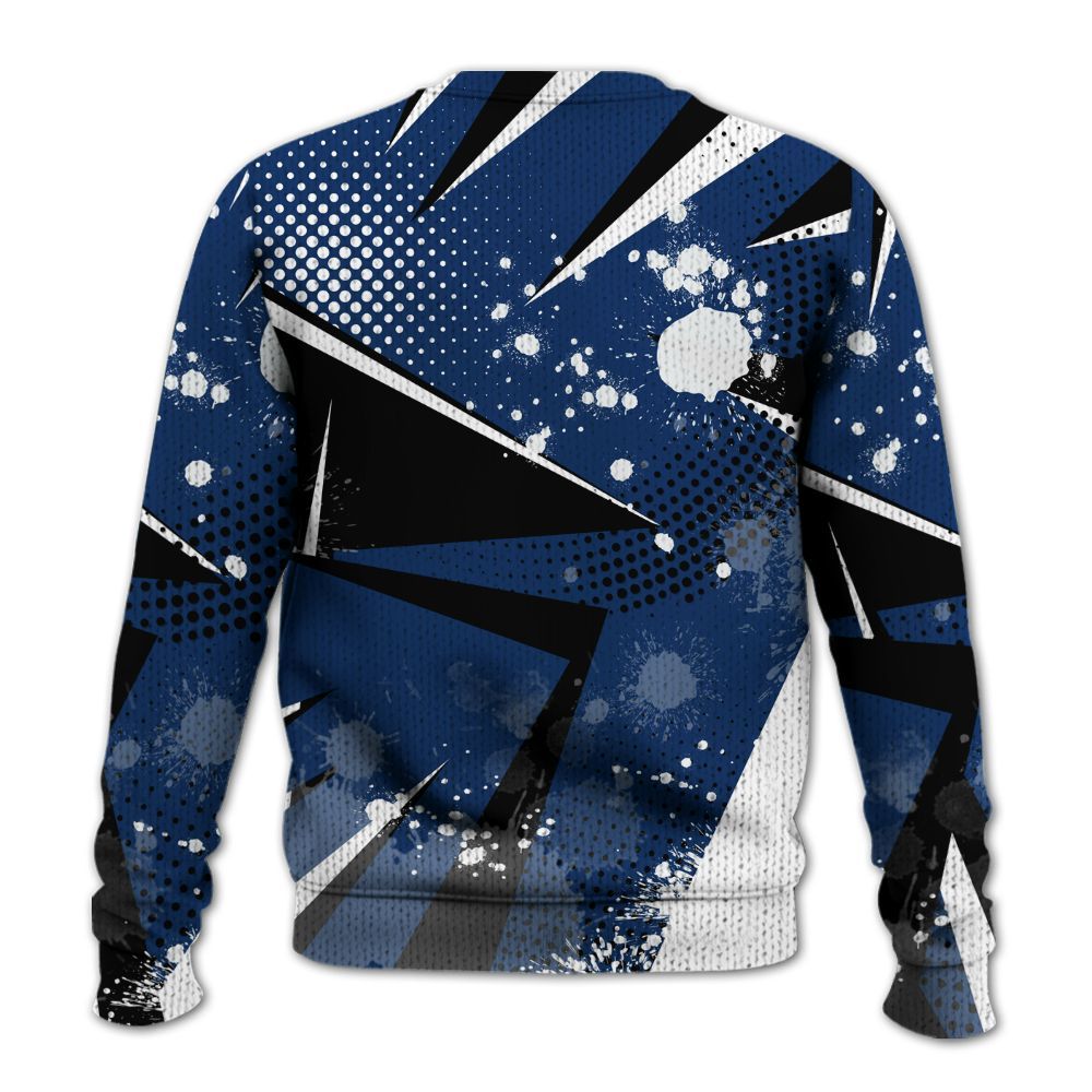 Knitted Sweater To Match High OG Deep Royal Blue 1s - Poly Trust No One Dripping