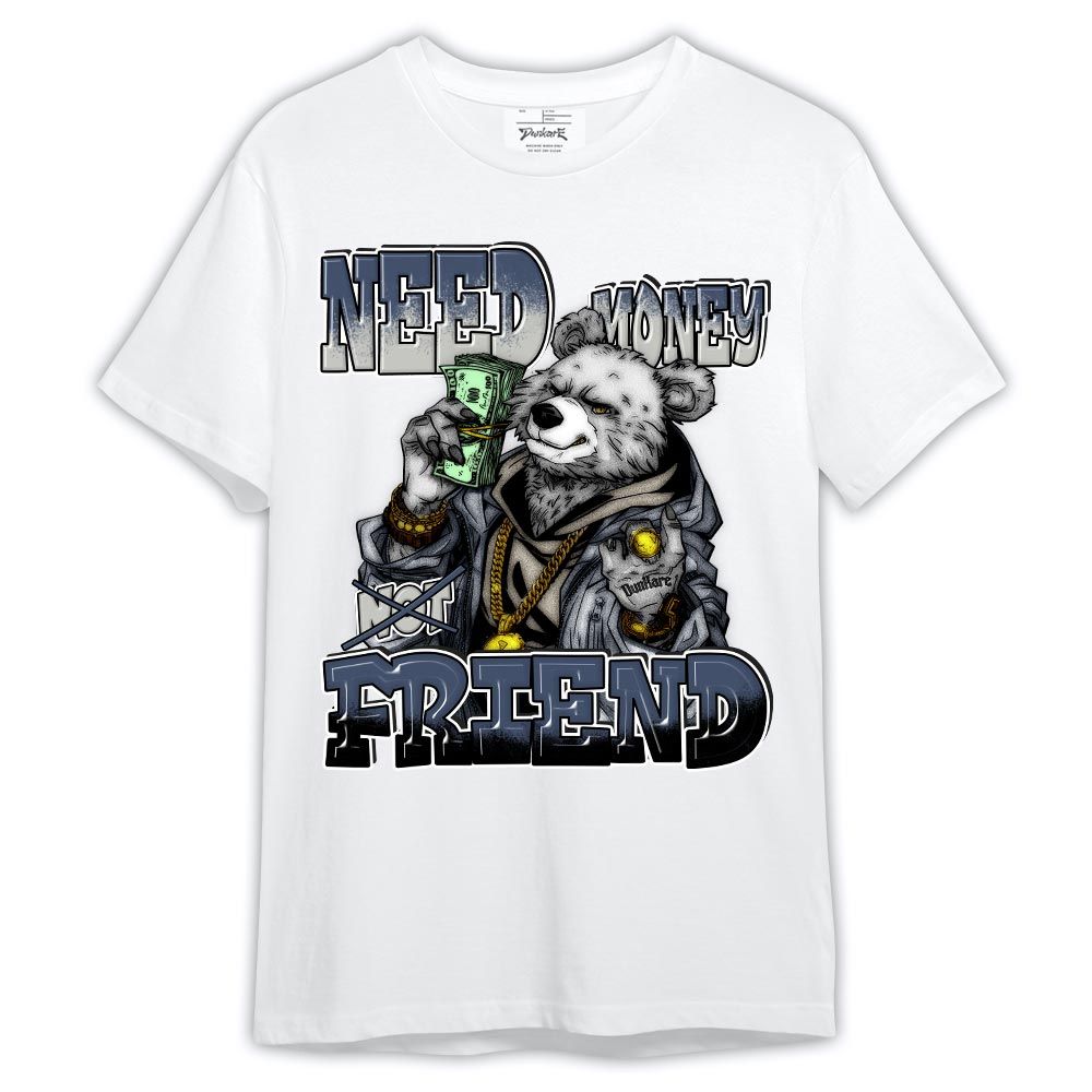 Shirt To Match Low Diffused Blue 11s - Bear Need Money Shirt Outfit 1405 HDT