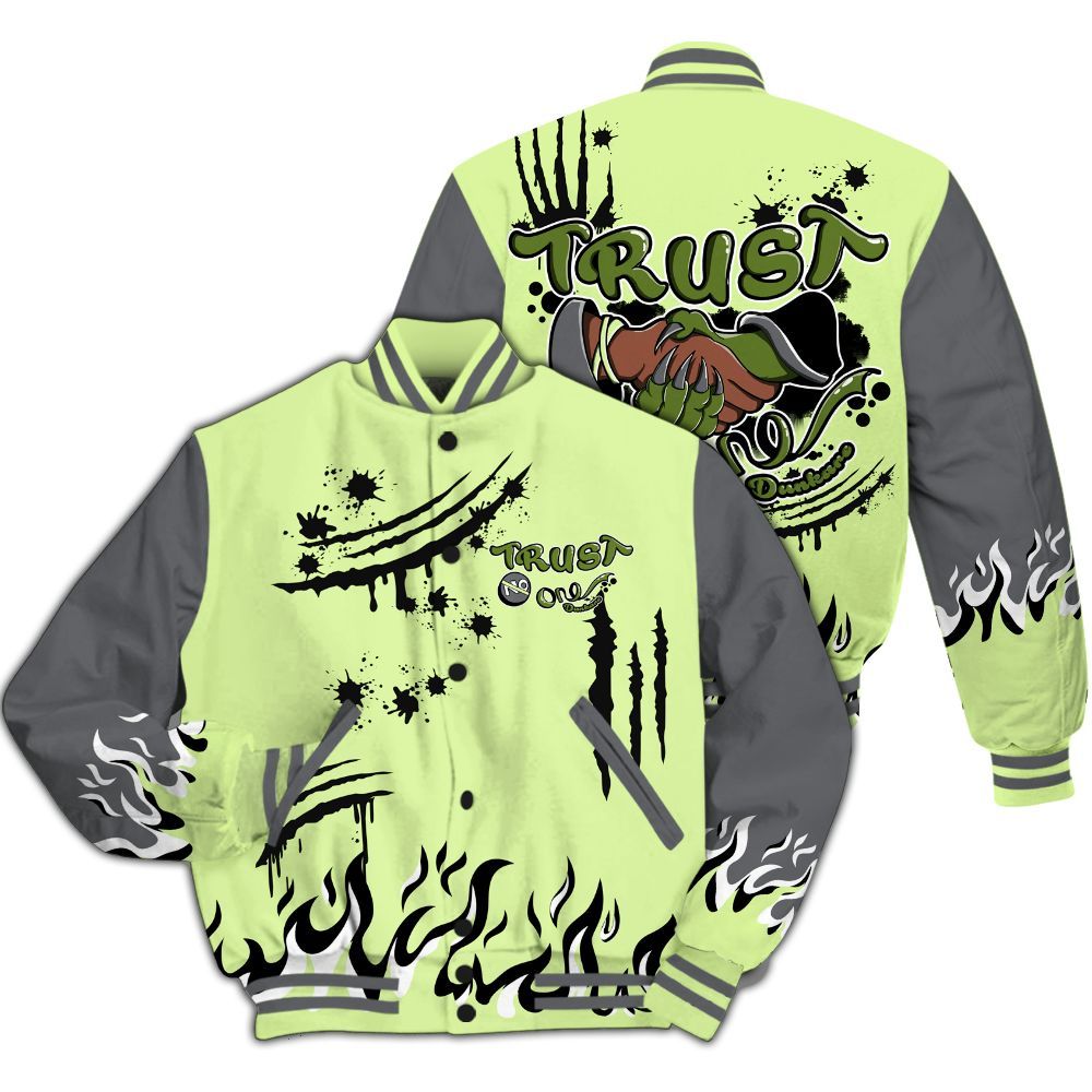 Varsity Jacket To Match Smoke Grey Volt TR 1s - Graphic Trust No One All Over Print